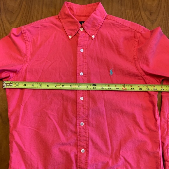 Ralph Lauren Button Down Shirt Solid Red - Picture 5 of 6